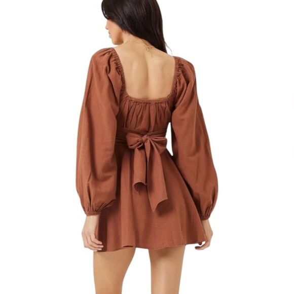 L*Space Rosita Square Neckline Long Raglan Sleeve Dress NWT Size Small - Picture 6 of 8